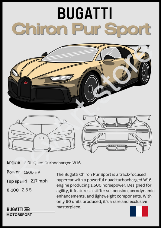 Bugatti Chiron Pur Sport Poster